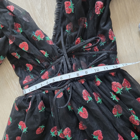 Lirika Matoshi Black Strawberry Dress tulle goth cottage core Small - Picture 13 of 17